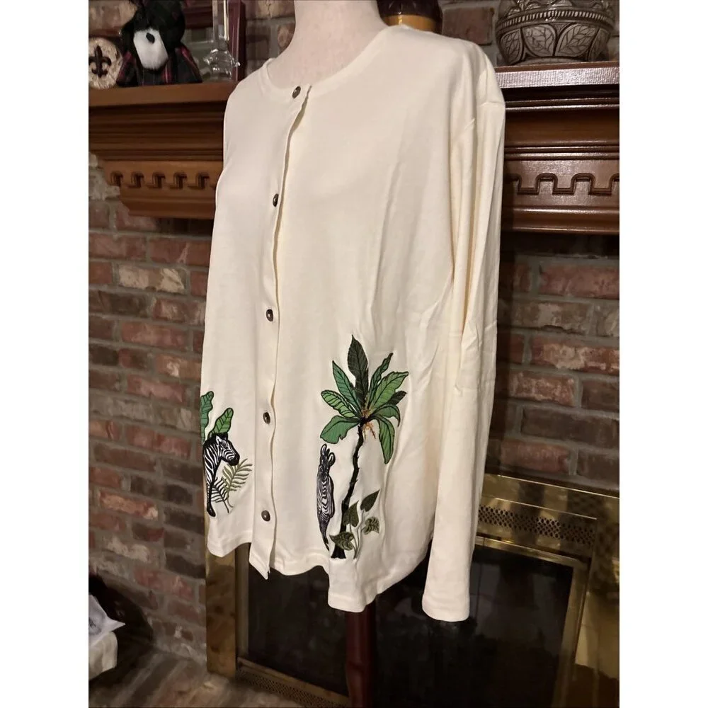 New Blair Button Down Henley 3XL Zebra Shirt New - Picture 5 of 9